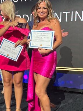 REVOLVE Hot Pink Satin Mini Dress